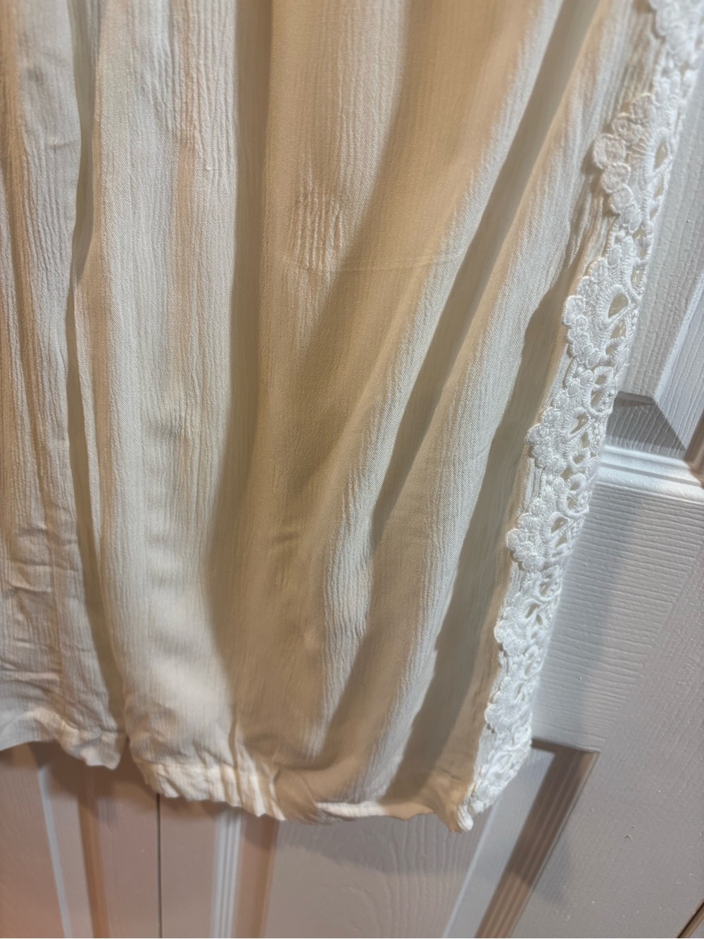 INC International Concepts Cream Crochet-Trim Wide Leg Pants - Picture 5 of 6